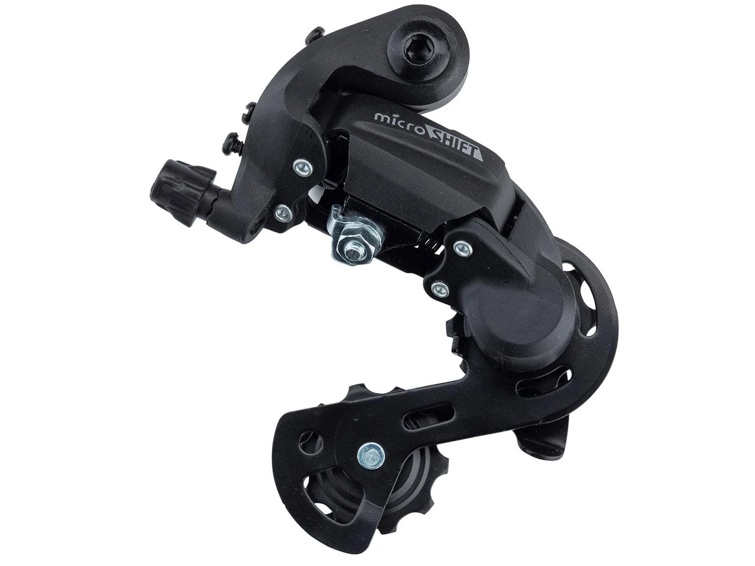 MICROSHIFT MTB Achterderailleur SuperShort Cage 1x6/7 Speed - Zwart 2 MICROSHIFT MTB Achterderailleur SuperShort Cage 1x6/7 Speed - Zwart - Afbeelding 2