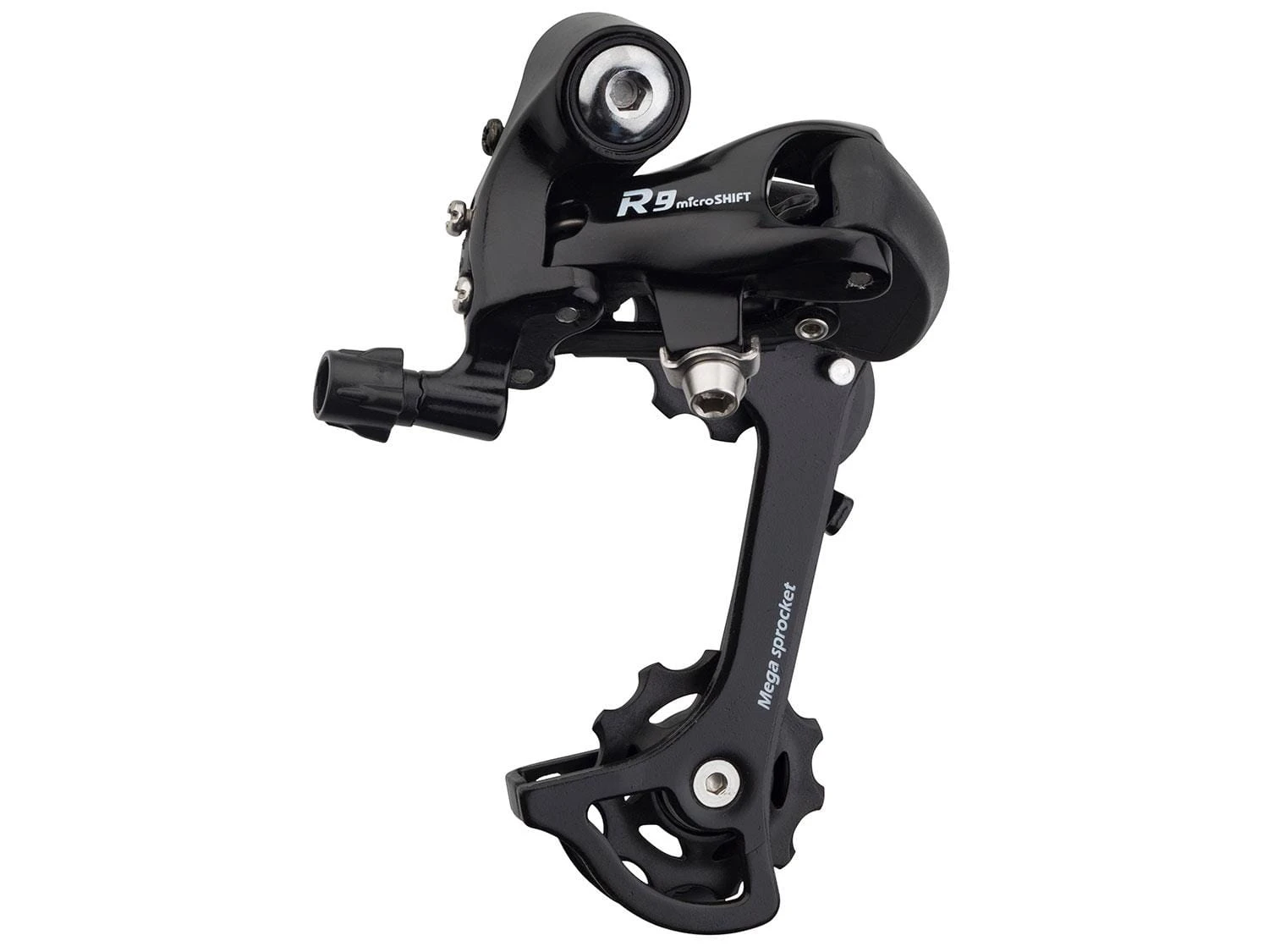 MICROSHIFT R9 Road Achterderailleur Medium Kooi 2x9/10 Sp. - Zwart 1 MICROSHIFT R9 Road Achterderailleur Medium Kooi 2x9/10 Sp. - Zwart