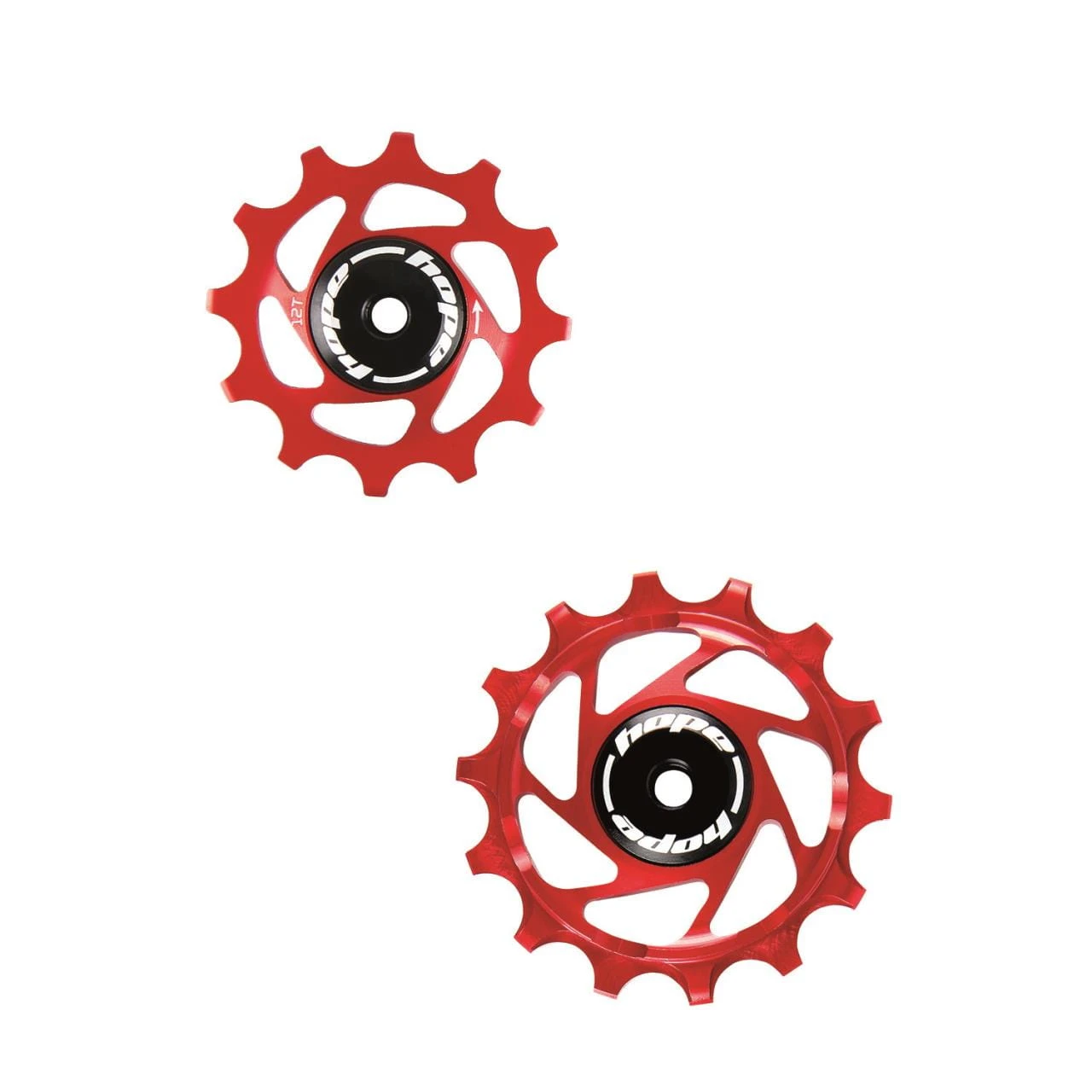 HOPE Jockey Wheels Katrollen - 14Z / 12Z - Rood 1 HOPE Jockey Wheels Katrollen - 14Z / 12Z - Rood